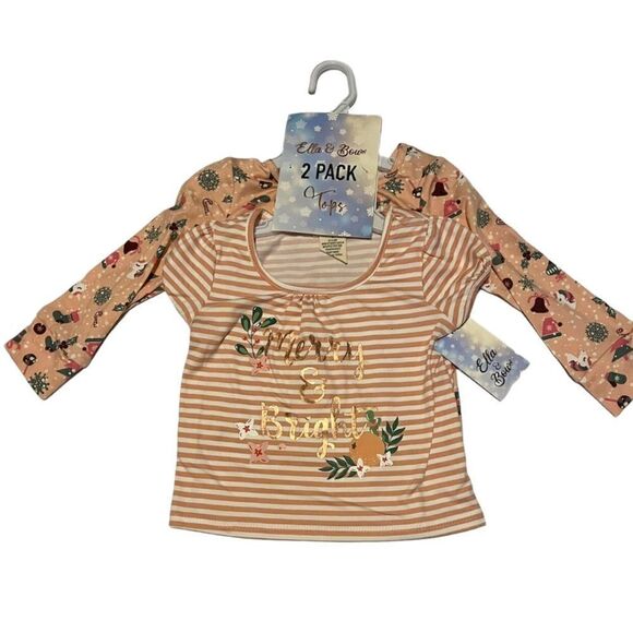 ELLA & Bow long sleeve Christmas T-shirts - Picture 1 of 5
